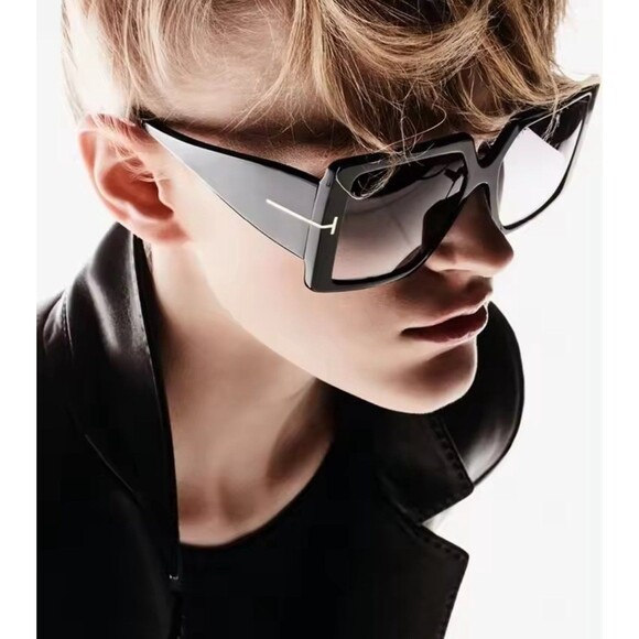 Square Sunglasses Woman Black Oversized Sun Glasses Female Retro Vintage Big - Picture 5 of 11